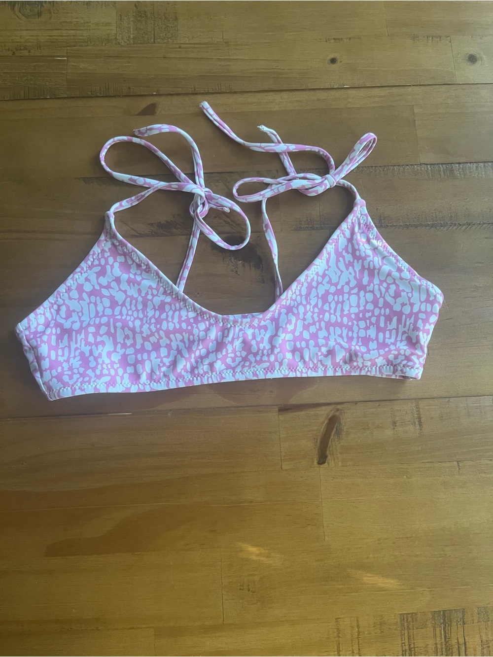Pink and White Spotted Bikini Top
